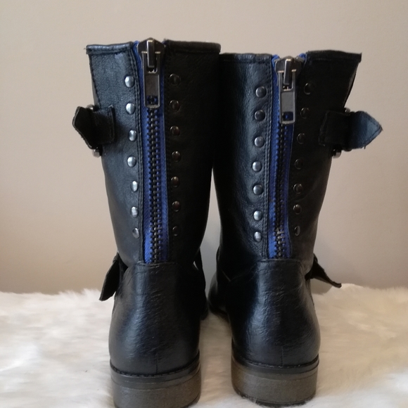 Steve Madden Temmpt Leather Moto Combat Boots - Picture 4 of 12